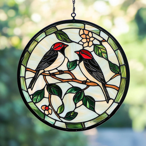 Couple Bird In Garden WY2202118CL Suncatcher