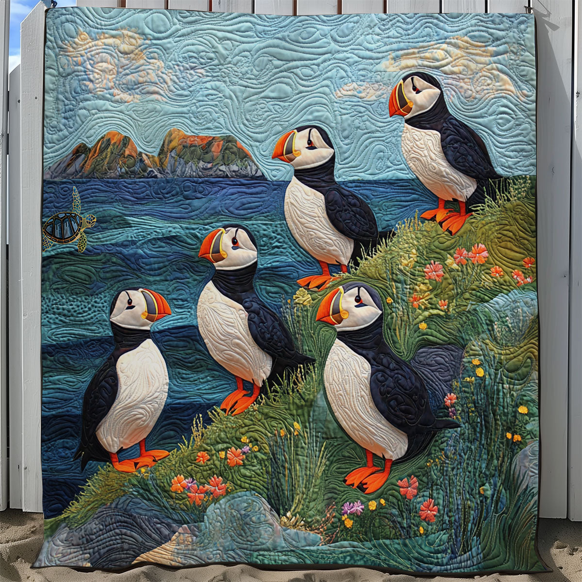 Puffin Family WY1411045CL Quilt