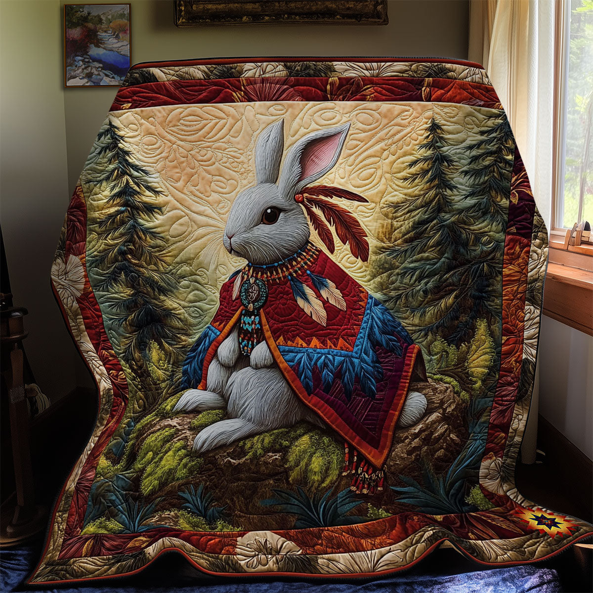 Native American Rabbit WY1112016CL Quilt