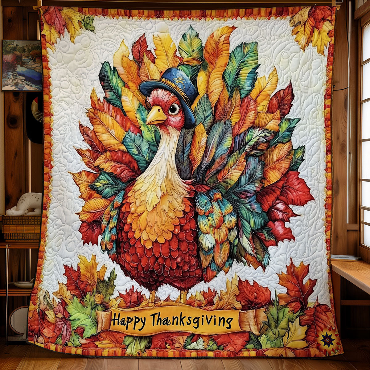 Thanksgiving Festival Turkey WY1811042CL Quilt