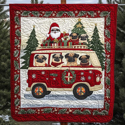 Pug Christmas Journey WN0110013CL Quilt