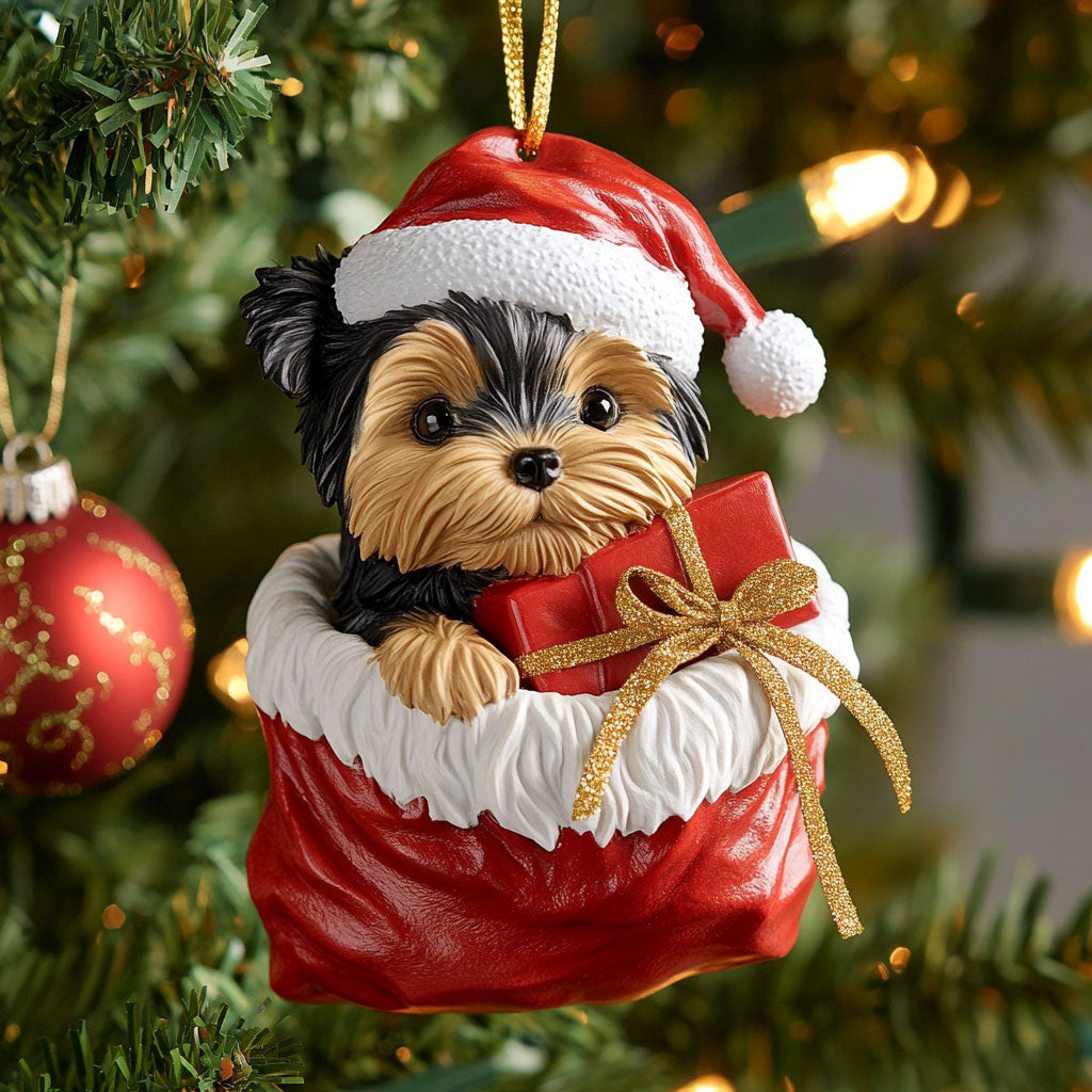 Yorkie Cheer CP1710035CL Christmas Ornament
