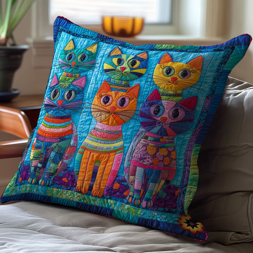 Portrait Patchwork Cat WY2212053CL Quilt Pillow Case