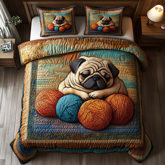 Pug Sleeping WX0801079CL Duvet Cover Set