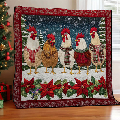 Winter Chicken Family WY2511020CL Quilt