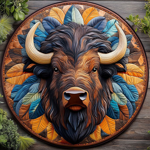 Majestic Bison CP1704096CL Quilted Round Mat