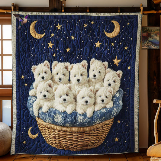 Westie Moonlight Basket WN0811064CL Quilt