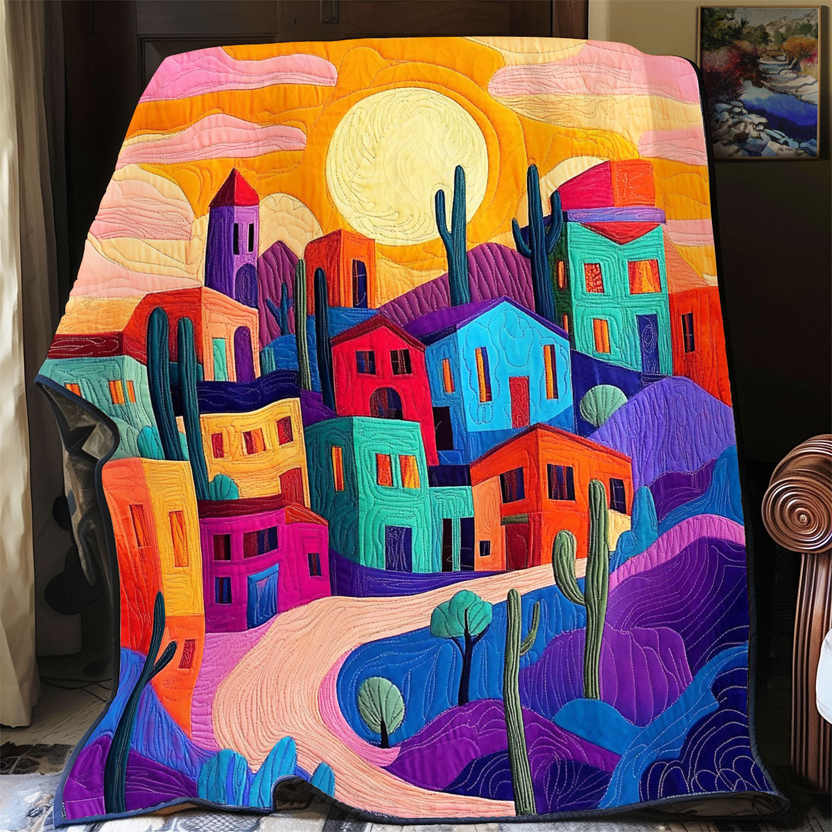 Village In Sunset WY1911060CL Quilt