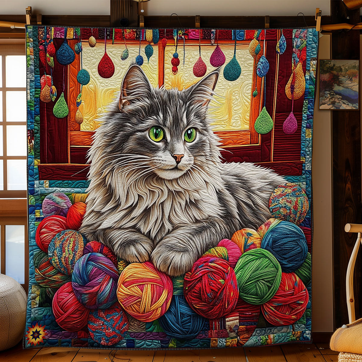 Maine Coon In Yarn WY1912045CL Quilt