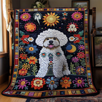 Bichon Frise Flower Moon WN1210009CL Quilt