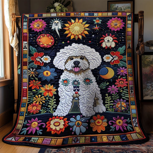 Bichon Frise Flower Moon WN1210009CL Quilt