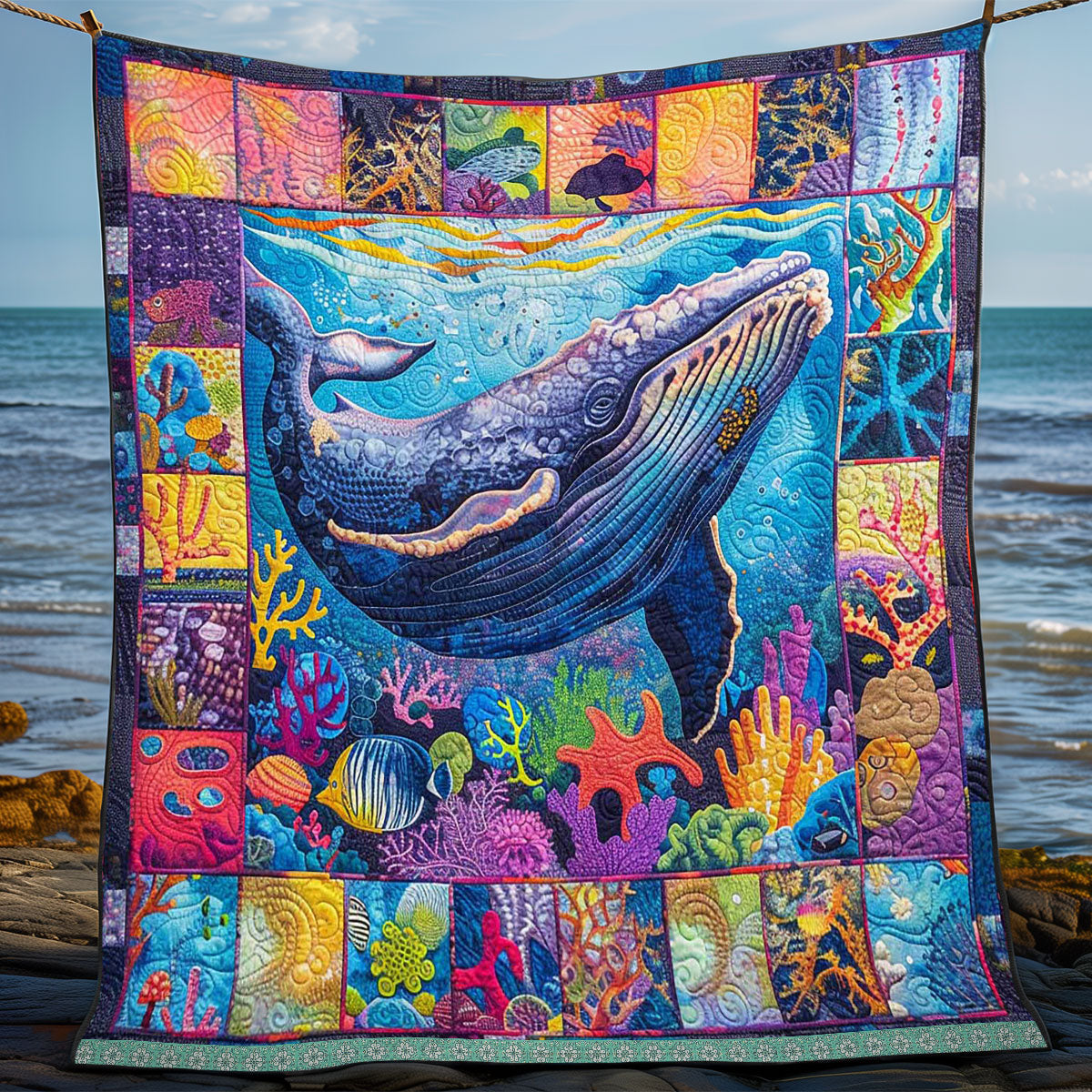 Whale Surfing WP0509053CL Quilt