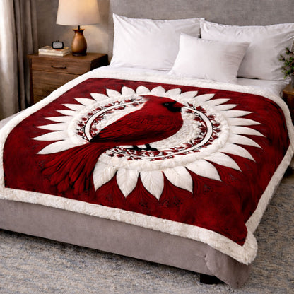 Majestic Red Cardina KL2601001CL Faux Fur Throw Blanket