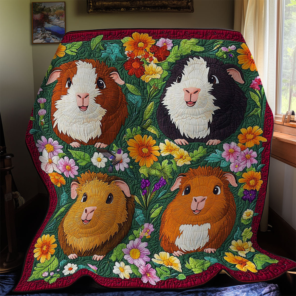Flower Garden Guinea Pig WY1211043CL Quilt