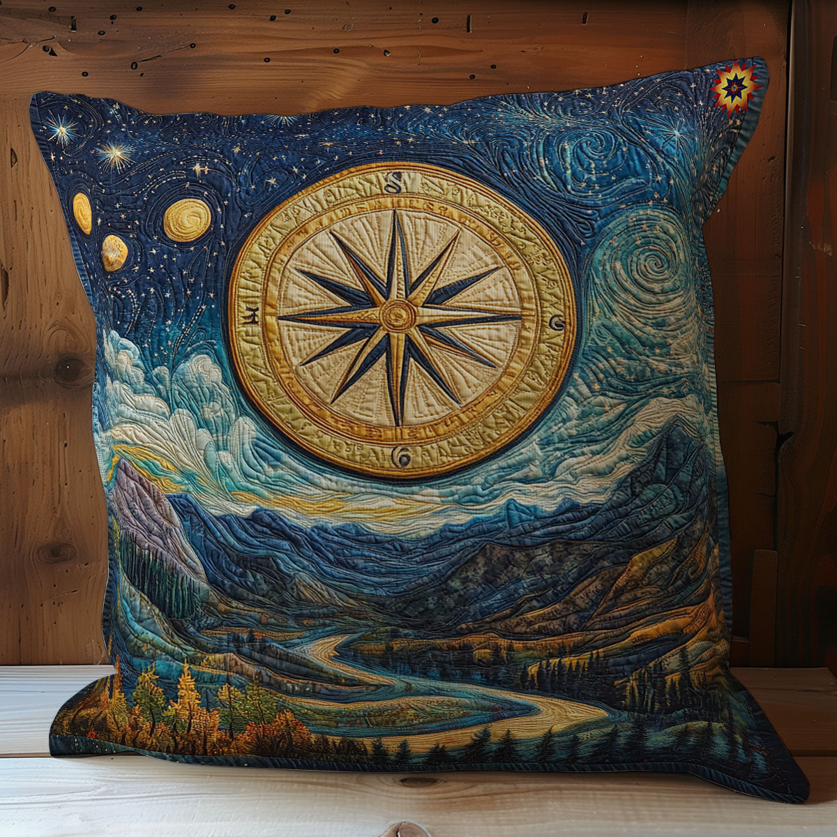 Moutain View Compass WY0212086CL Quilt Pillow Case