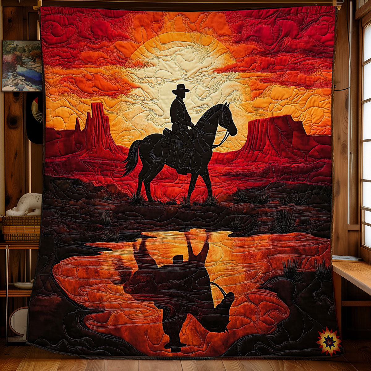 Sunset Cowboy WY0312058CL Quilt