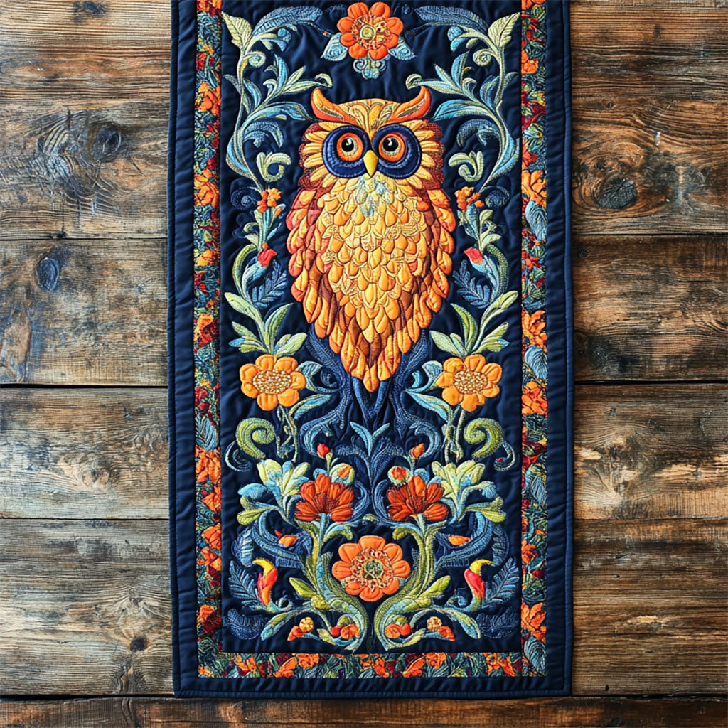 Owl In Garden WY2802065CL Quilted Table Runner