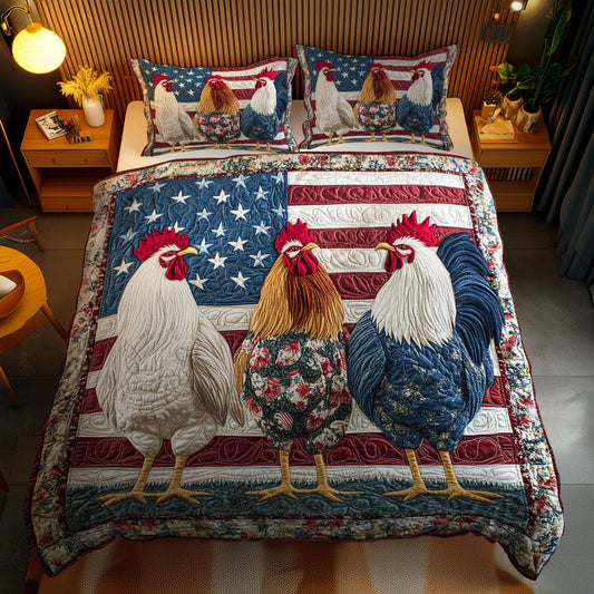 Farmhouse Patriot Rooster WN1002063CL Duvet Cover Set