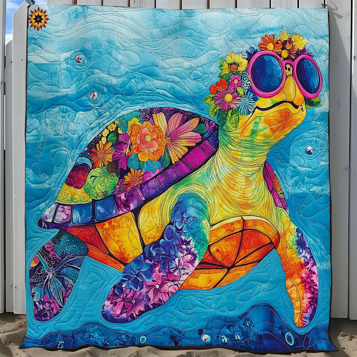 Colorful Flower Turtle WY2511039CL Quilt
