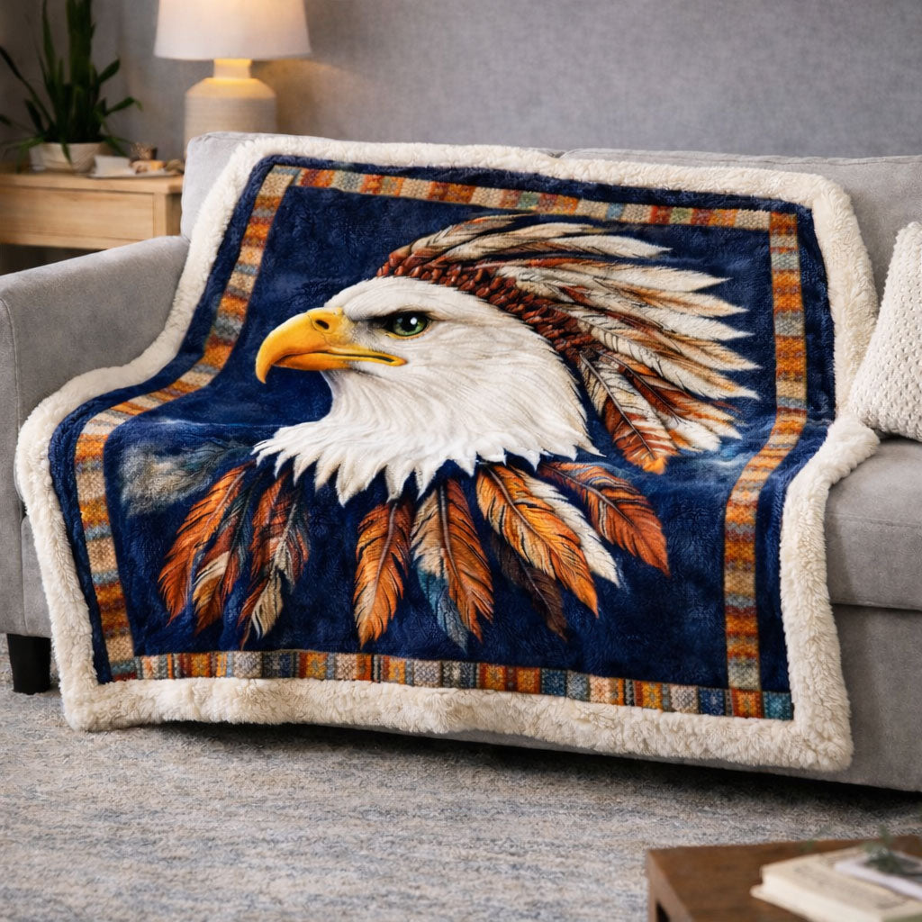 Eagle Warrior Spirit KL2601006CL Faux Fur Throw Blanket