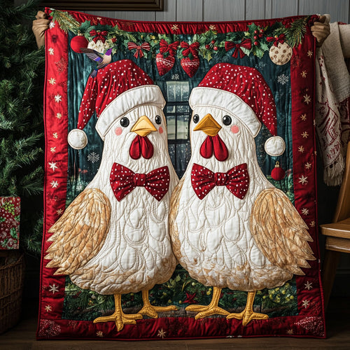 Chicken Christmas WX0110005CL Quilt