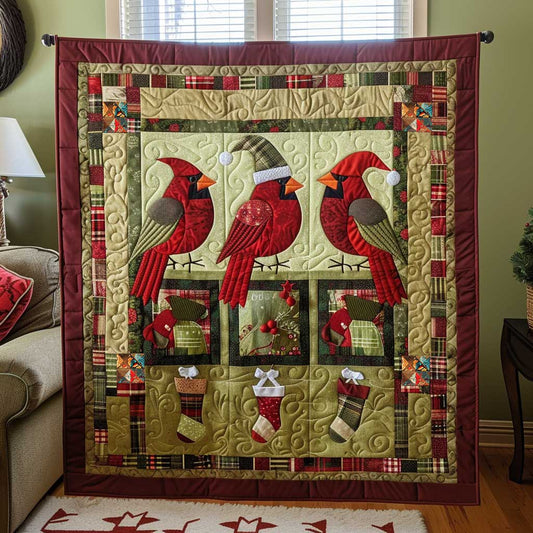 Christmas Cardinals Family WP1710007CL Quilt