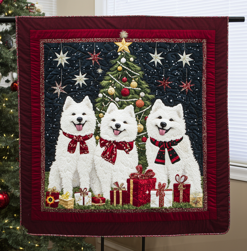 Christmas Samoyed WJ0611008CL Quilt