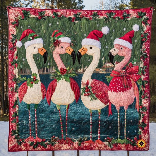 Christmas Holiday  Flamingo WY0411027CL Quilt