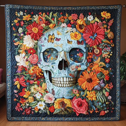 FLoral Skull WY2210009CL Quilt