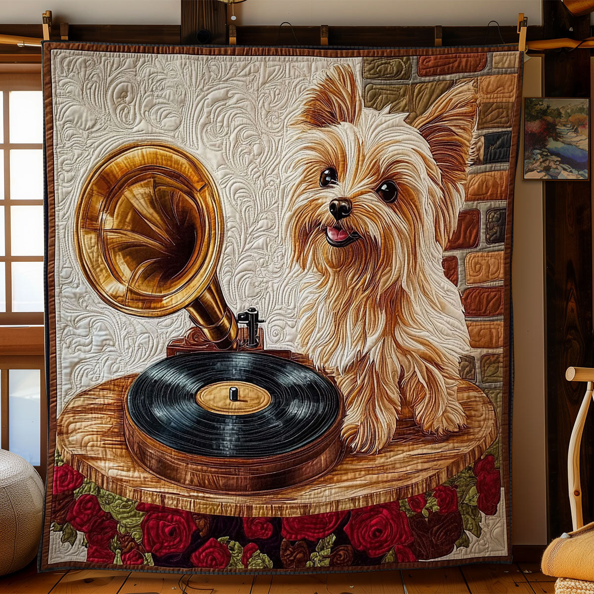 Terrier And Record Player WY0202068CL Quilt