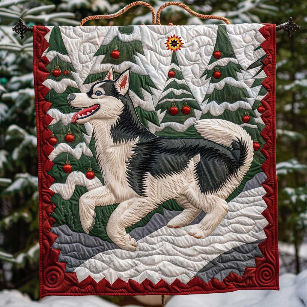 Funny Husky Christmas WP1810021CL Quilt