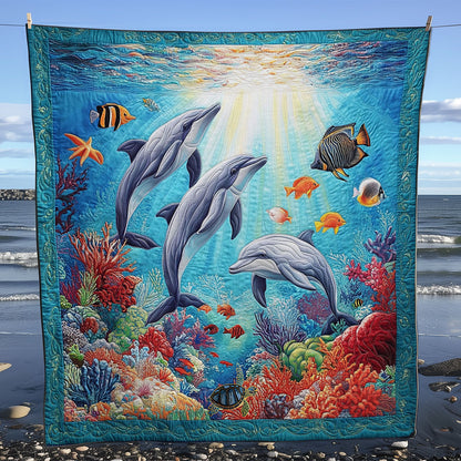 Dolphin Family WY0612026CL Quilt