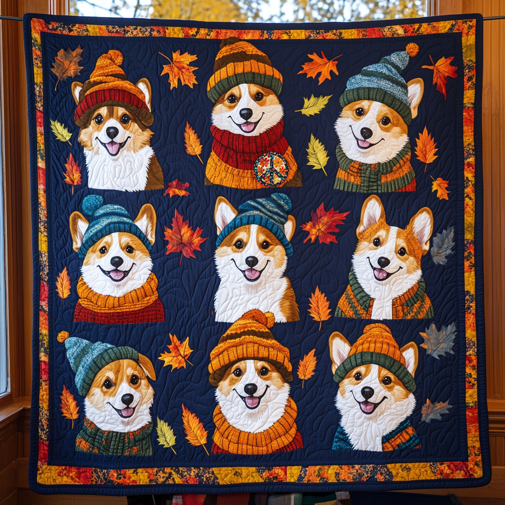Cozy Corgi Fall WG0410003CL Quilt