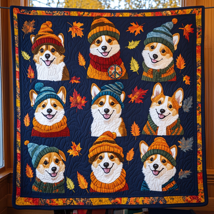 Cozy Corgi Fall WG0410003CL Quilt