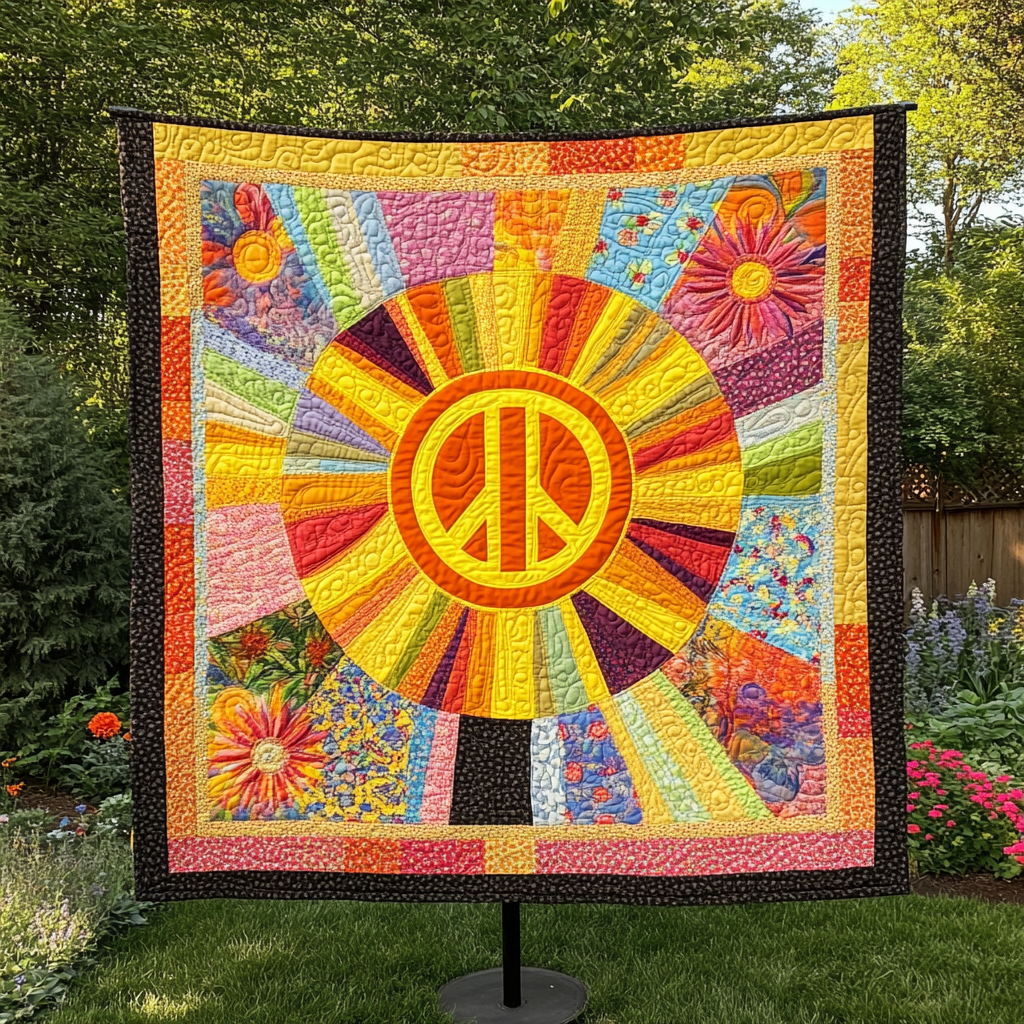 Rainbow Flower Hippie XR2309010CL Quilt