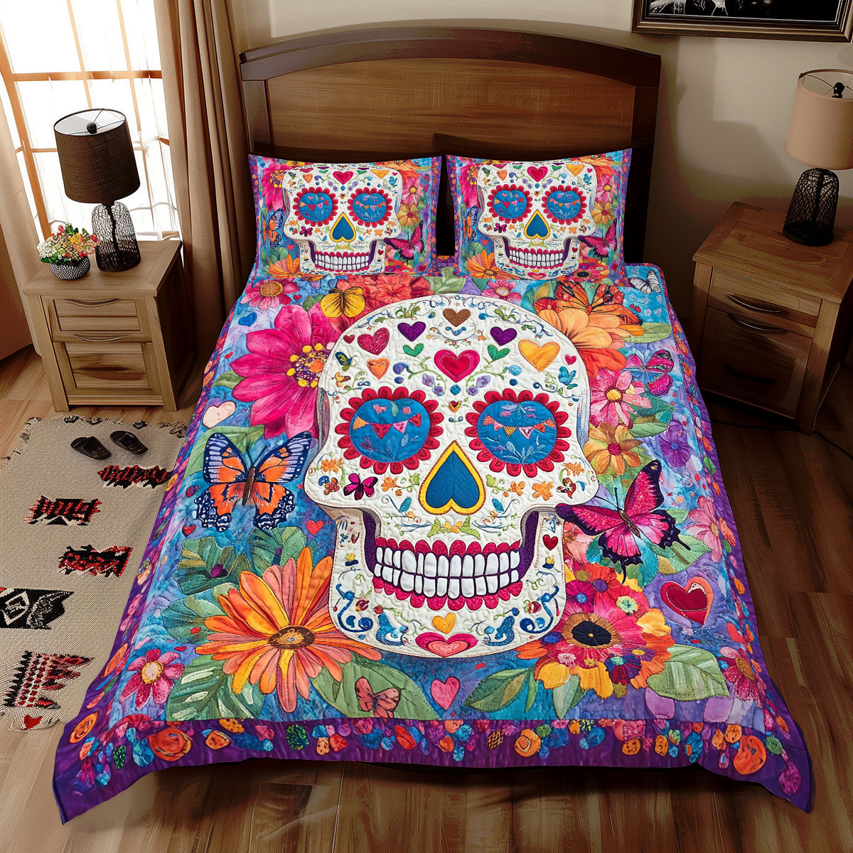 Colorful Skull WX1612055CL Duvet Cover Set