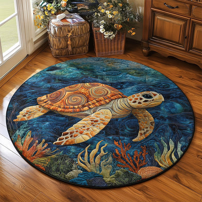 Sea Turtle WJ2103077CL Quilted Round Mat