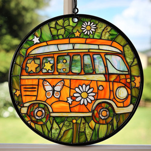 Orange Van WY1401021CL Stained Glass Suncatcher