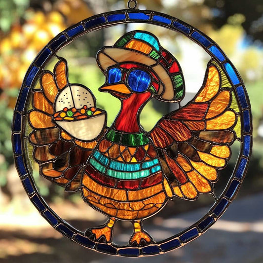 Turkey Delight WN1411021CL Stained Glass Suncatcher