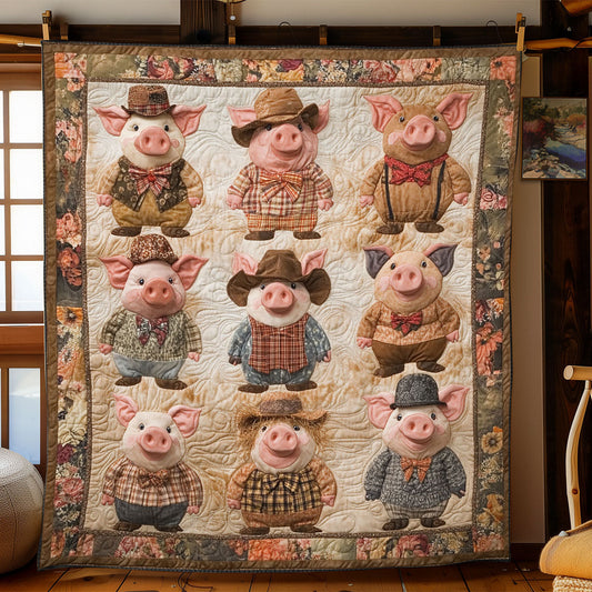 Rustic Piglet Charm WJ1403032CL Quilt