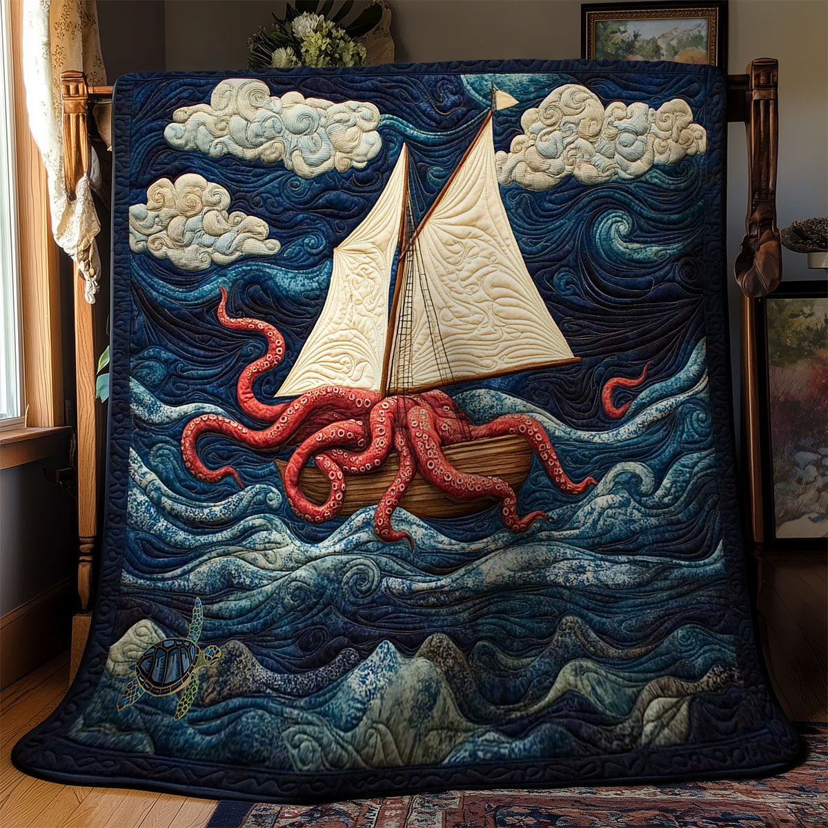 The Sailboat And The Kraken WN1712042CL Quilt
