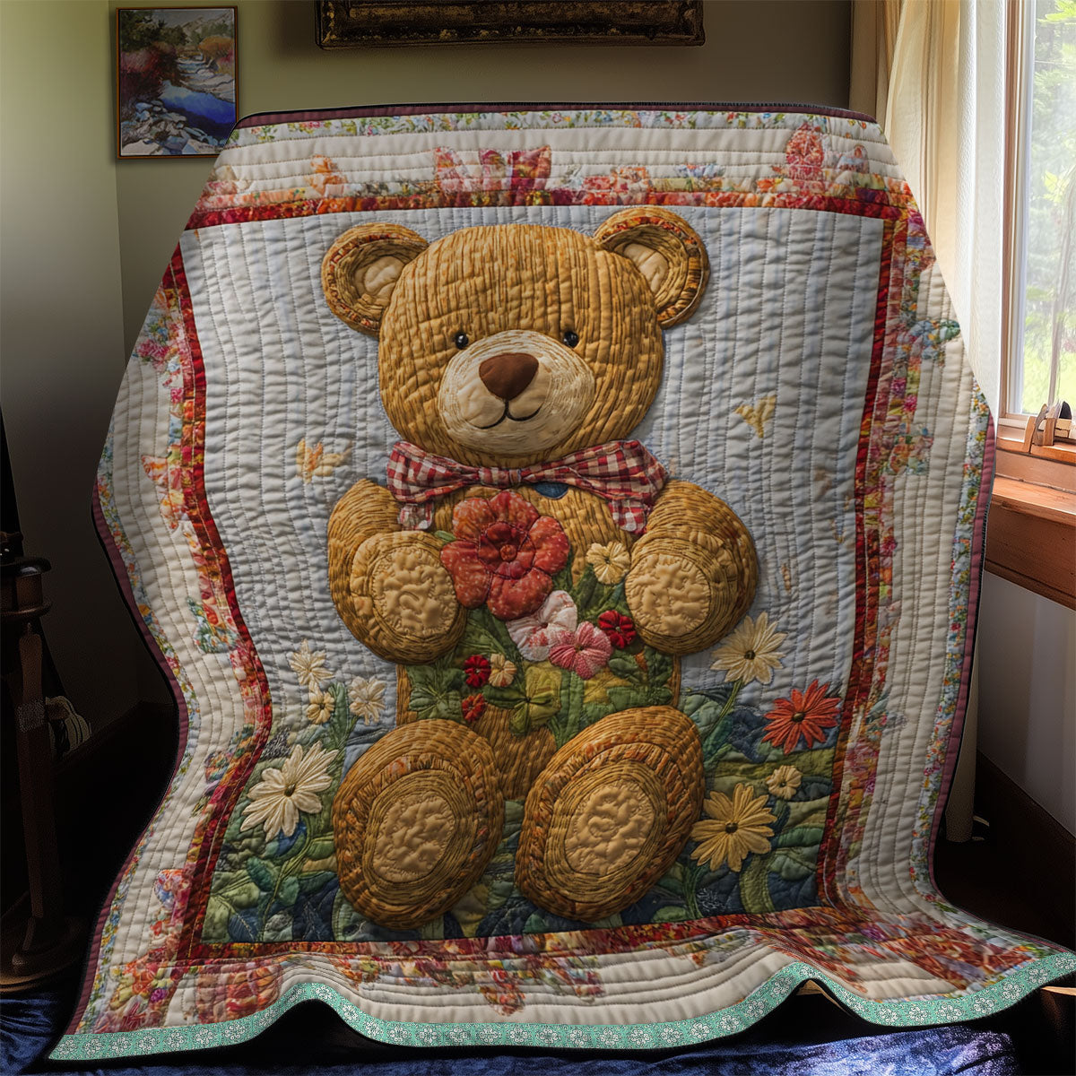 Teddy Bear Flower WX1012027CL Quilt
