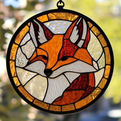 Fox WJ0410040CL Stained Glass Suncatcher