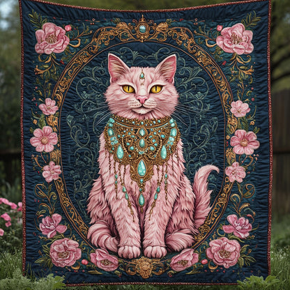 Pink Cat Flower WT0702006CL Quilt