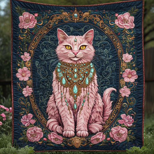 Pink Cat Flower WT0702006CL Quilt