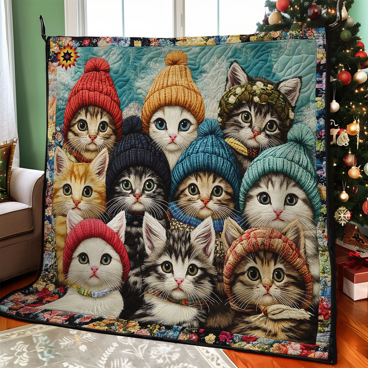 Winter Cat Family WY0712019CL Quilt