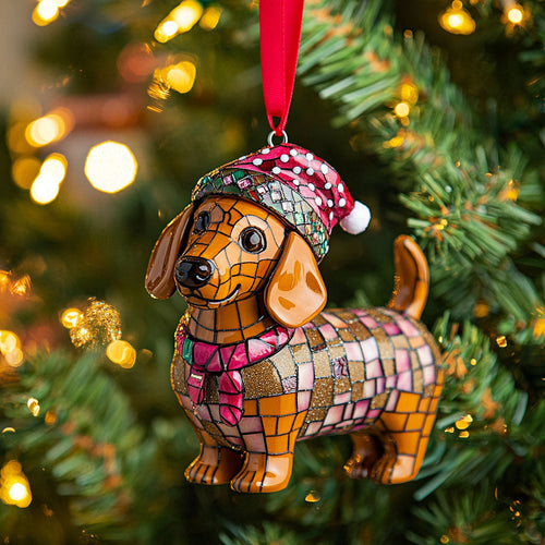 Golden Dachshund WN1510054CL Christmas Ornament