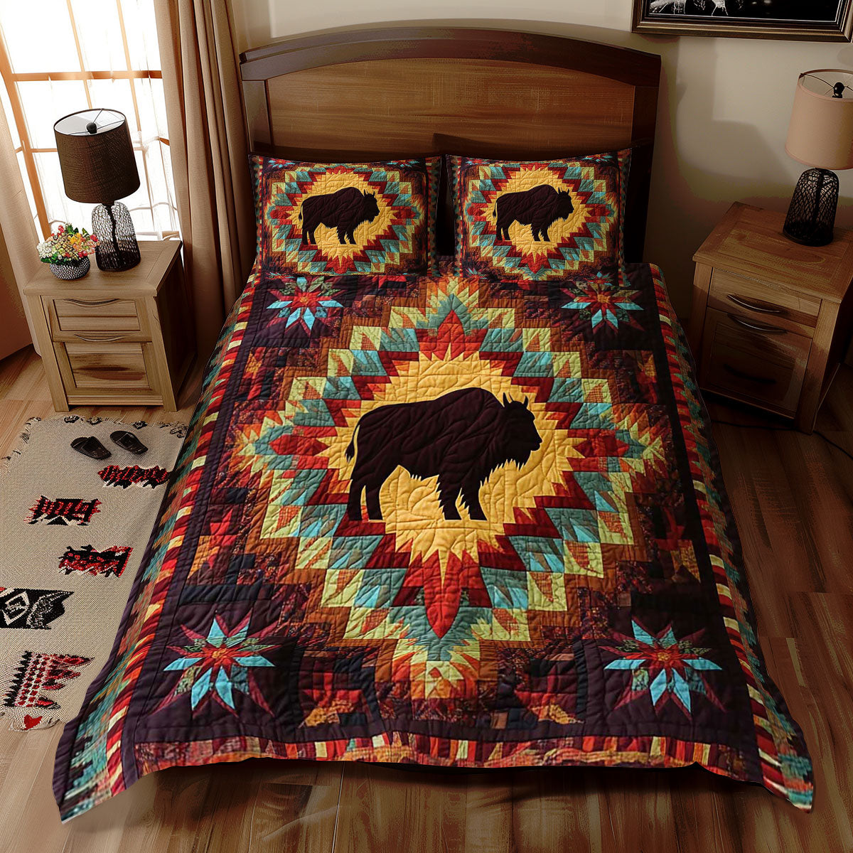 Native American Bison WJ0410028CL Duvet Cover Set