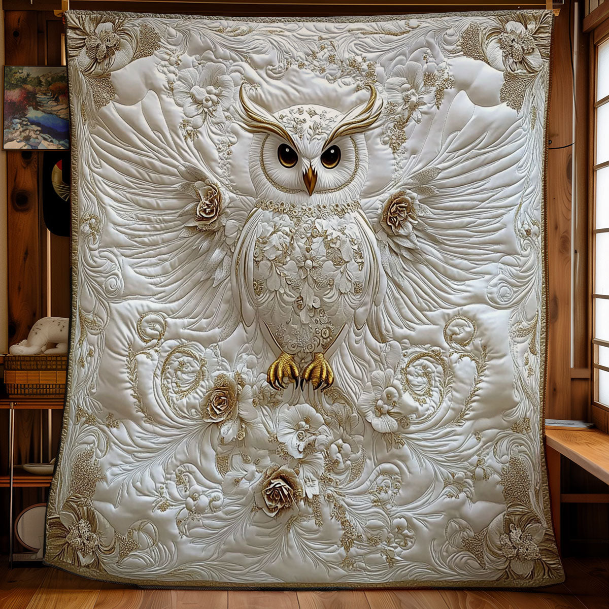 Elegant White Owl WY3112009CL Quilt