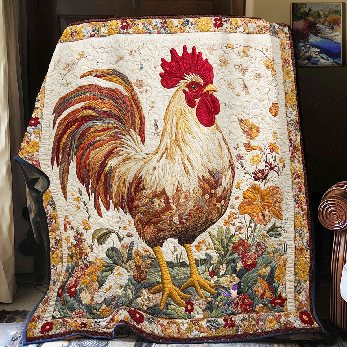 Vintage Chicken WY1911067CL Quilt